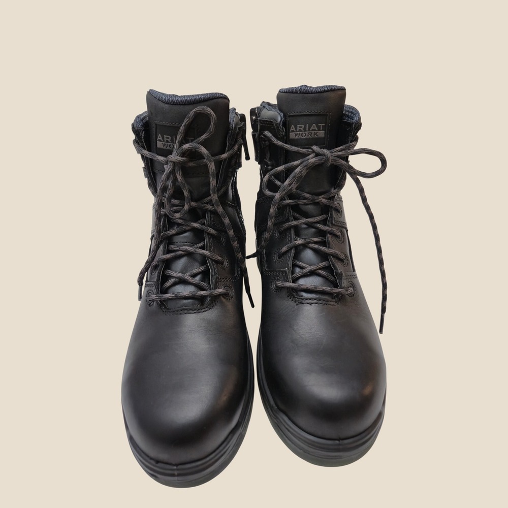 Ariat Men's Turbo 6" Side-Zip Carbon Toe Work Boot - Black (Size 8.5 EE)